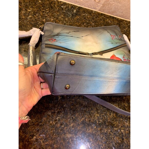 RARE Anuschka Leather Hand Painted "Northern Cardinal" Crossbody Handbag NWT - Picture 11 of 12